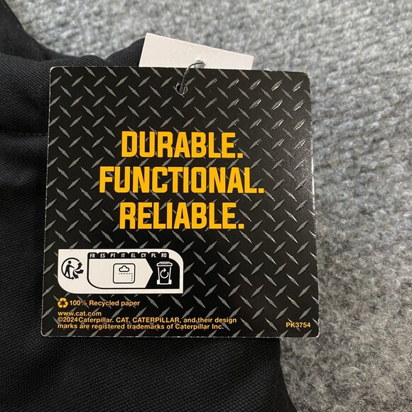 CAT Caterpillar Sherpa Lined Canvas Vest Adult X-Large Black Outdoor Workwear - Picture 6 of 16